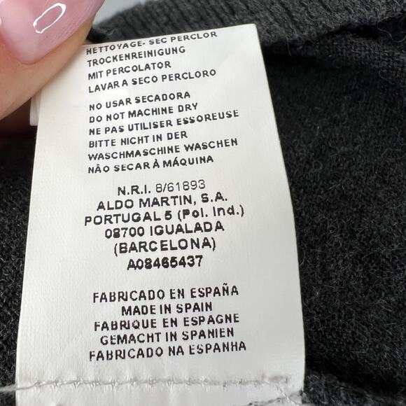 ALDO MARTINS Black Cotton Cashmere Jacquard Long Sleeve Button-Down Cardigan 12 - Picture 11 of 12